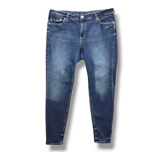 Silver Elyse Skinny Jeans Womens 18‎ High Rise RIP TEAR